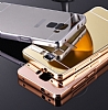 Eiroo Mirror Huawei Honor 7 Metal Kenarl Aynal Gold Rubber Klf - Resim: 2