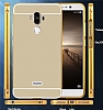 Eiroo Mirror Huawei Mate 9 Metal Kenarl Aynal Gold Rubber Klf - Resim: 5