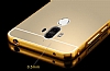 Eiroo Mirror Huawei Mate 9 Metal Kenarl Aynal Gold Rubber Klf - Resim: 2