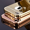 Eiroo Mirror iPhone 4 / 4S Metal Kenarl Aynal Rose Gold Rubber Klf - Resim: 4