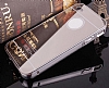 Eiroo Mirror iPhone 4 / 4S Metal Kenarl Aynal Silver Rubber Klf - Resim: 3