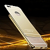 Eiroo Mirror iPhone 6 / 6S Metal Kenarl Aynal Gold Rubber Klf - Resim: 2