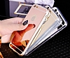 Eiroo Mirror iPhone 6 / 6S Silikon Kenarl Aynal Silver Rubber Klf - Resim: 8
