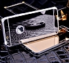 Eiroo Mirror iPhone 6 / 6S Silikon Kenarl Aynal Silver Rubber Klf - Resim: 1