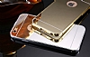 Eiroo Mirror iPhone 6 Plus / 6S Plus Metal Kenarl Aynal Gold Rubber Klf - Resim: 8