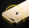Eiroo Mirror iPhone 6 Plus / 6S Plus Metal Kenarl Aynal Gold Rubber Klf - Resim: 2