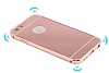 Eiroo Mirror iPhone 6 Plus / 6S Plus Metal Kenarl Aynal Rose Gold Rubber Klf - Resim: 4