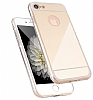 Eiroo Mirror iPhone 7 Silikon Kenarl Aynal Silver Rubber Klf - Resim: 3