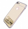 Eiroo Mirror iPhone 7 Silikon Kenarl Aynal Silver Rubber Klf - Resim: 2