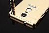 Eiroo Mirror Lenovo K6 Note Metal Kenarl Aynal Gold Rubber Klf - Resim: 4