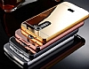 Eiroo Mirror LG G2 Metal Kenarl Aynal Rose Gold Rubber Klf - Resim: 3