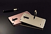 Eiroo Mirror LG G4 Stylus Metal Kenarl Aynal Silver Rubber Klf - Resim: 4