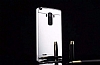 Eiroo Mirror LG G4 Stylus Metal Kenarl Aynal Silver Rubber Klf - Resim: 5