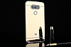 Eiroo Mirror LG G5 Metal Kenarl Aynal Gold Rubber Klf - Resim: 3