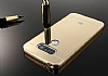 Eiroo Mirror LG G6 Metal Kenarl Aynal Gold Rubber Klf - Resim: 1