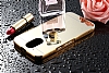 Eiroo Mirror Motorola Moto G4 / G4 Plus Metal Kenarl Aynal Gold Rubber Klf - Resim: 2