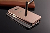 Eiroo Mirror Samsung Galaxy A8 Metal Kenarl Aynal Siyah Rubber Klf - Resim: 4