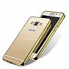 Eiroo Mirror Samsung Galaxy A8 Metal Kenarl Aynal Rose Gold Rubber Klf - Resim: 2
