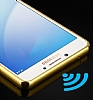 Eiroo Mirror Samsung Galaxy C5 Pro Metal Kenarl Aynal Gold Rubber Klf - Resim: 2