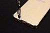 Eiroo Mirror Samsung Galaxy C7 SM-C7000 Metal Kenarl Aynal Rose Gold Rubber Klf - Resim: 3