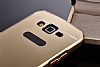 Eiroo Mirror Samsung Galaxy Core Prime Metal Kenarl Aynal Rose Gold Rubber Klf - Resim: 4