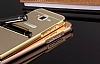 Eiroo Mirror Samsung Galaxy J2 Metal Kenarl Aynal Gold Rubber Klf - Resim: 3