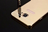 Eiroo Mirror Samsung Galaxy J5 Prime Metal Kenarl Aynal Rose Gold Rubber Klf - Resim: 2
