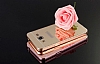 Eiroo Mirror Samsung Galaxy J7 2016 Metal Kenarl Aynal Rose Gold Rubber Klf - Resim: 2