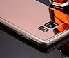 Eiroo Mirror Samsung Galaxy Note 5 Silikon Kenarl Aynal Rose Gold Rubber Klf - Resim: 1