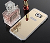 Eiroo Mirror Samsung Galaxy Note 5 Silikon Kenarl Aynal Gold Rubber Klf - Resim: 4