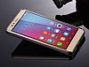 Eiroo Mirror Samsung Galaxy On7 Metal Kenarl Aynal Siyah Rubber Klf - Resim: 3