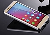 Eiroo Mirror Samsung Galaxy On7 Metal Kenarl Aynal Silver Rubber Klf - Resim: 3