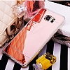 Eiroo Mirror Samsung Galaxy S6 Edge Silikon Kenarl Aynal Rose Gold Rubber Klf - Resim: 5