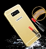 Eiroo Mirror Samsung Galaxy S8 Metal Kenarl Aynal Rose Gold Rubber Klf - Resim: 4