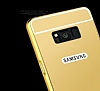 Eiroo Mirror Samsung Galaxy S8 Metal Kenarl Aynal Rose Gold Rubber Klf - Resim: 3