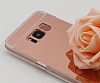 Eiroo Mirror Samsung Galaxy S8 Plus Silikon Kenarl Aynal Rose Gold Rubber Klf - Resim: 2