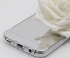 Eiroo Mirror Samsung Galaxy S8 Silikon Kenarl Aynal Silver Rubber Klf - Resim: 2
