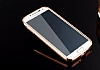 Eiroo Mirror Samsung i9500 Galaxy S4 Metal Kenarl Aynal Rose Gold Rubber Klf - Resim: 2