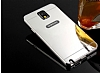 Eiroo Mirror Samsung N9000 Galaxy Note 3 Metal Kenarl Aynal Silver Rubber Klf - Resim: 2