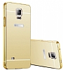 Eiroo Mirror Samsung N9100 Galaxy Note 4 Metal Kenarl Aynal Gold Rubber Klf - Resim: 2