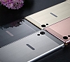 Eiroo Mirror Sony Xperia XA1 Ultra Metal Kenarl Aynal Silver Rubber Klf - Resim: 5