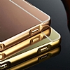Eiroo Mirror Sony Xperia Z3 Metal Kenarl Aynal Rose Gold Rubber Klf - Resim: 2