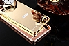 Eiroo Mirror Sony Xperia Z3 Metal Kenarl Aynal Rose Gold Rubber Klf - Resim: 3