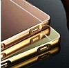 Eiroo Mirror Sony Xperia Z5 Metal Kenarl Aynal Gold Rubber Klf - Resim: 3