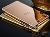 Eiroo Mirror Sony Xperia Z5 Metal Kenarl Aynal Gold Rubber Klf - Resim: 2