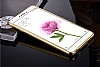 Eiroo Mirror Xiaomi Mi Max Metal Kenarl Aynal Gold Rubber Klf - Resim: 2