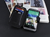 Eiroo More HTC One M8 Standl Czdanl Beyaz Deri Klf - Resim: 1