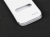 Eiroo Motorola Moto G Pencereli nce Yan Kapakl Beyaz Deri Klf - Resim: 2