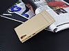 HTC Desire 830 Gizli Mknatsl Yan Kapakl Gold Deri Klf - Resim: 2