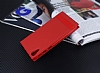 HTC Desire 830 Gizli Mknatsl Yan Kapakl Krmz Deri Klf - Resim: 2